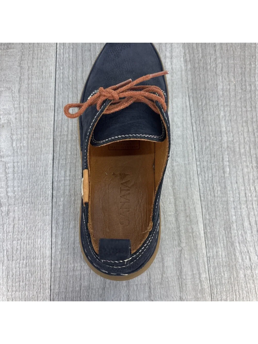 Sanata Navy Leather Lace Up Comfort Shoes Women’s 7